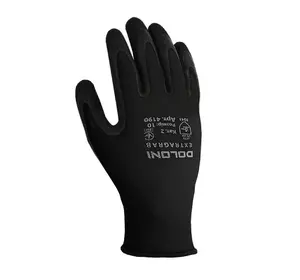 Перчатки Doloni трикотажные черные с латексным покрытием, размер 10 арт. 4190