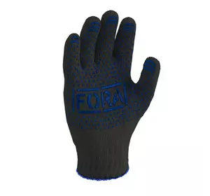 Перчатки Фора трикотажные черные с ПВХ 10 класс 10 размер арт. 15500
