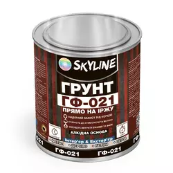 Грунт ГФ-021 алкидный антикоррозионный универсальный «Skyline» Серый 1 кг