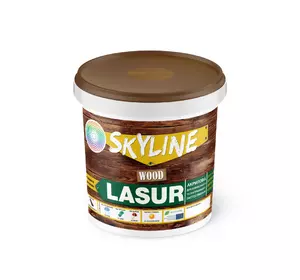 Лазурь декоративно-защитная для обработки дерева LASUR Wood SkyLine Дуб темный 0.4 л