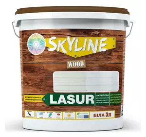 Лазурь декоративно-защитная для обработки дерева LASUR Wood SkyLine Белая 3л
