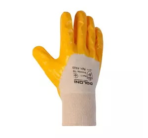 Перчатки Doloni трикотажные с нитриловым покрытием, желтый, размер 10 арт. 4523