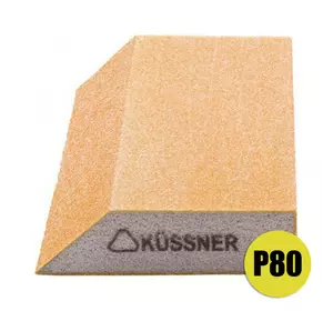 Шлифовальный брусок трапеция губка Kussner Soft P80 эластичный 125x90x25