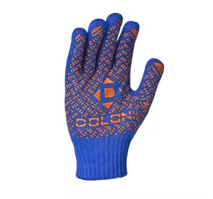 Перчатки Doloni трикотажные синие с ПВХ Универсал PROFI 10 класс арт. 4450